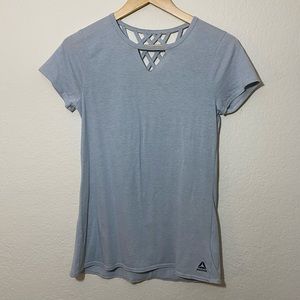 Reebok gray open back workout shirt